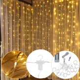 3M*3M USB 300 LED Curtain String Light With 10 Hooks for Outdoor Festival Decor Christmas Wedding DC5V Christmas Decorations Clearance Christmas Lights