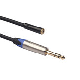 Cable de extensión para auriculares REXLIS de 6.35 mm estéreo jack macho a hembra de 3.5 mm estéreo jack