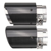 66mm 89mm Carbon Fiber Black Universal Car Exhaust Tips Muffler Pipe Tail End