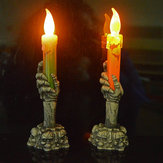 Φως LED Θερμό Λευκό Κερί με Κρανιακό Κόκαλο Βάση Διακόσμηση Σπιτιού για το Πάρτι του Halloween