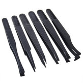 6 pincettes en plastique noir anti-statique résistant à la chaleur, outil de réparation