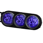 Синий светодиодный цифровой автомобильный термометр-календарь наружной и внутренней температуры