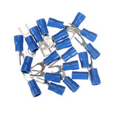 20pcs Connecteurs à fourche thermorétractables bleus pour câblage