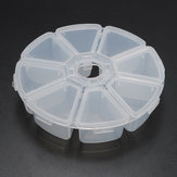 8 Compartments Circular Plastic Jewelry Troche Nail Tips Storage Box