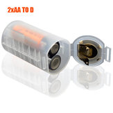 Batterij Adapter Converter Adapter Case Voor 2xAA Naar D Grootte