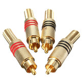 4 szt. Złocione wtyki RCA/Phono męskie zabezpieczające kabel