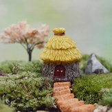 Jardín de hadas cúpula miniatura casa de paja micro paisaje