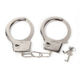 1 Paar kreative Stahl-Handschellen, Polizeidienst, Doppelschloss, Schlüssel