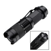 Φακός LED Mini Zoomable Q5 300LM Μαύρος(1*AA/1*14500), Elfeland Τηλεσκοπικός XPE 7w 3 Λειτουργίες+Zoomable Τακτικός Φακός