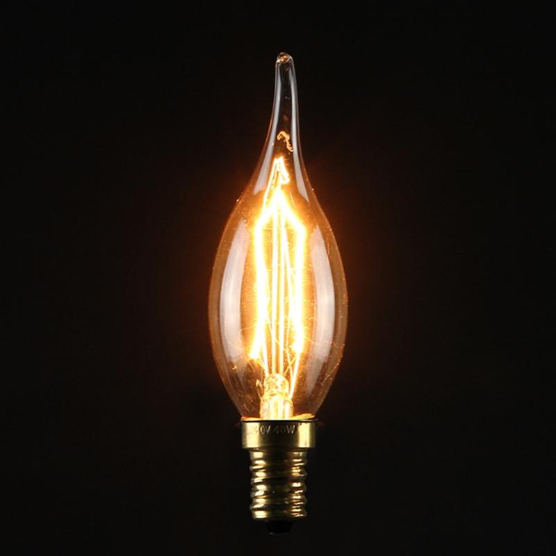 C35 40w e14 millésime Edison antique filamnet de carbone verre clair ampoule 220v