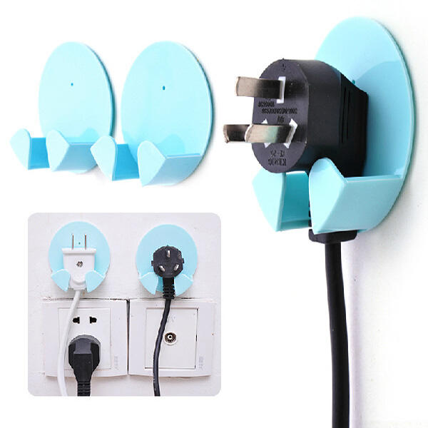 NOBRAND Wall Storage Hook Power Plug Socket Holder Wall Adhesive Hooks Plug Hook for Kitchen Bathroom Accessories