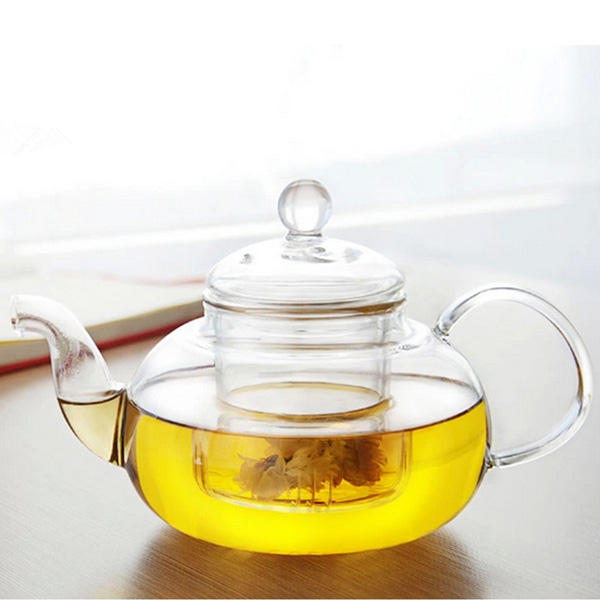 350ML-1000ML Heat Resistant Glass Teapot With Infuser Coffee Tea Leaf