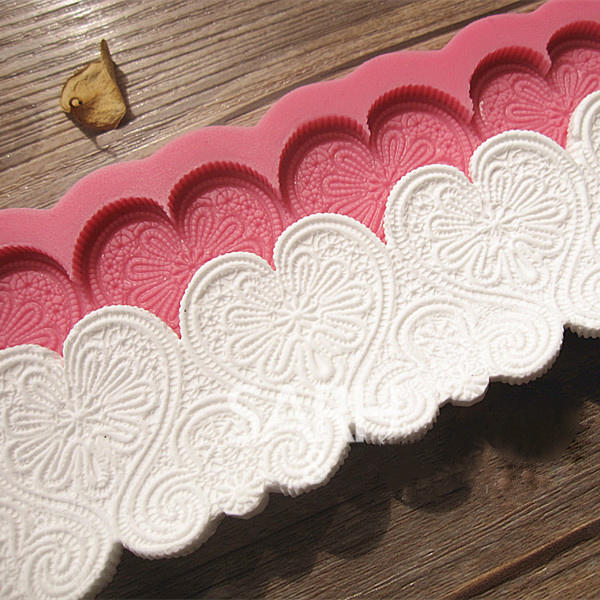 Heart Shape Silicone Fondant Lace Mould Cake Decorating Mould