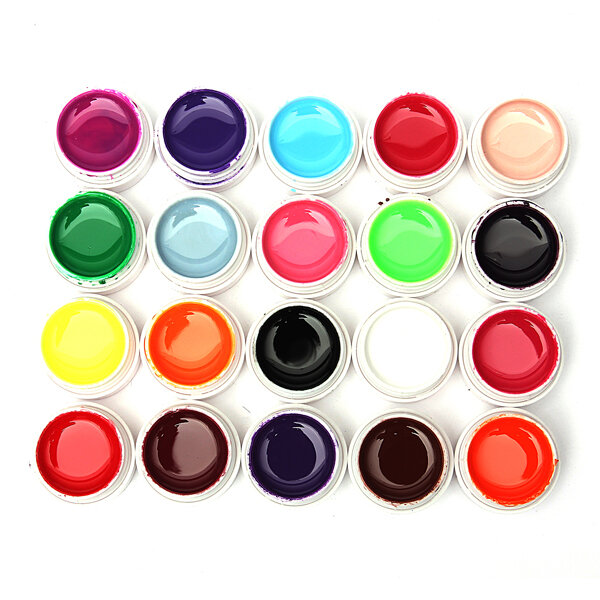 20 Mix Pure Colors Acrylic Nail Art UV Gel Builder