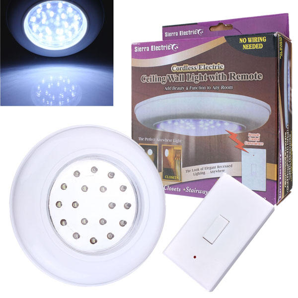 Battery Operate Wireless Led Night Light Remote Control Ceiling Banggood Usa - Battery Operated Ceiling Lights No Wiring With Remote