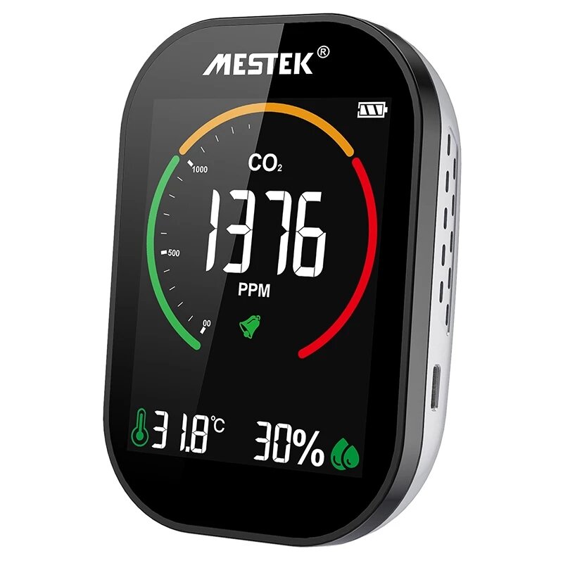 MESTEK 5 in1 Multifunctional CO2 Tester 400-5000PPM Digital Temperature Humidity Sensor Tester Air Quality Monitor
