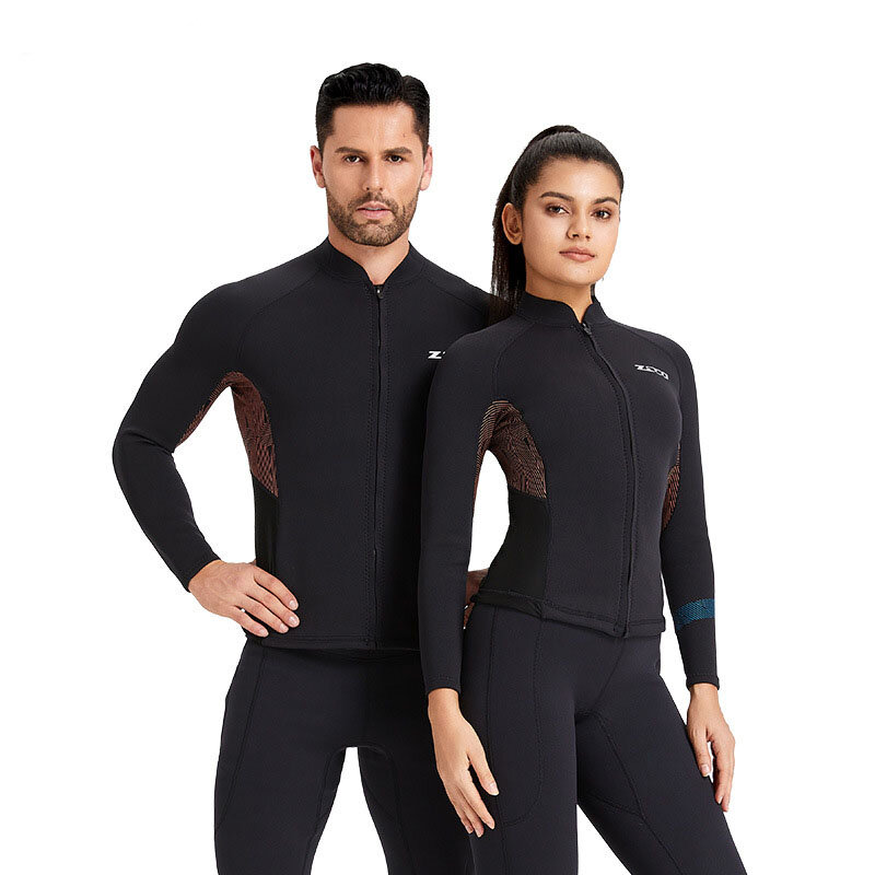Mužský potápačský oblek ZCCO s hrúbkou 1,5 mm s ochranou proti UV žiareniu,pohodlným predu zipsom,dlhým rukávom a izoláciou proti mrazu.