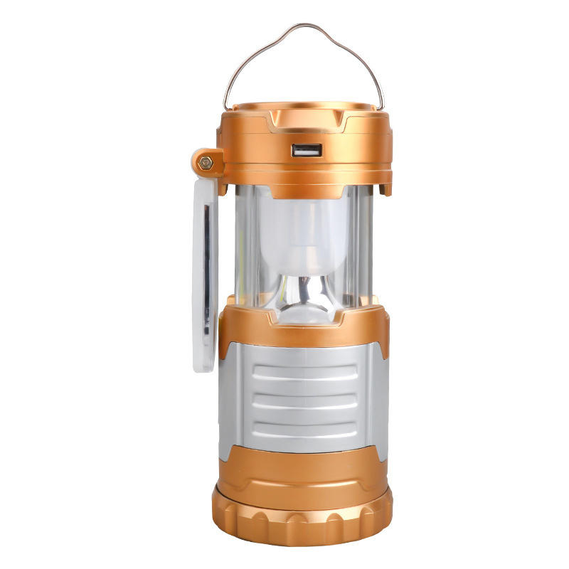 Lanterna LED portátil para camping ao ar livre, lâmpada de trabalho solar USB, lâmpada de emergência à prova d'água IPX6