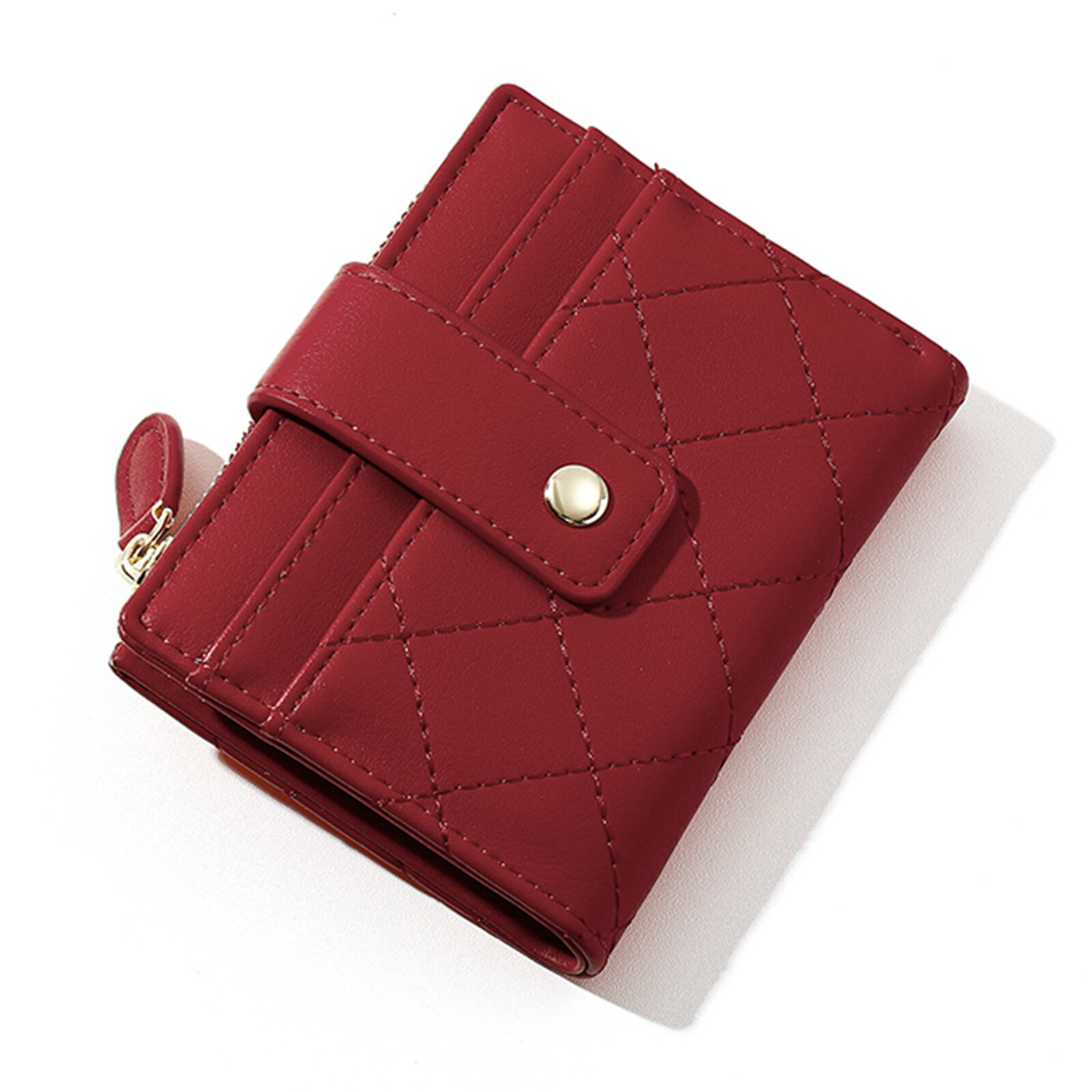 Dames kunstleer Elegant Zip Design Bi-fold korte portemonnee Grote capaciteit Stijlvolle portemonnee