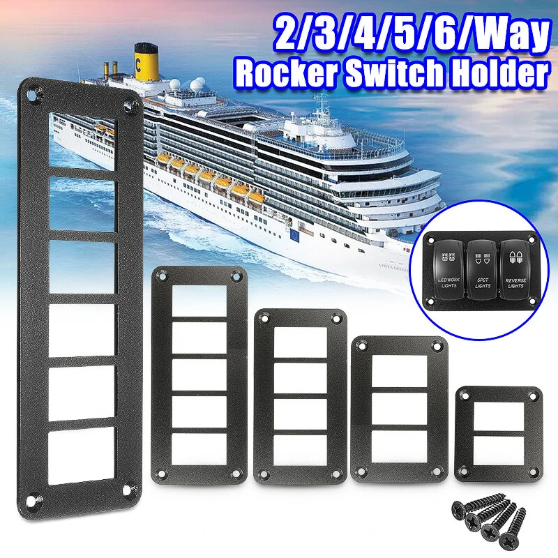 Aluminum Rocker Switch Panel Housing Holder for ARB Carling Narva Boat Type Auto Parts Switches Parts 2Way 3Way 4Way 5Way 6Way