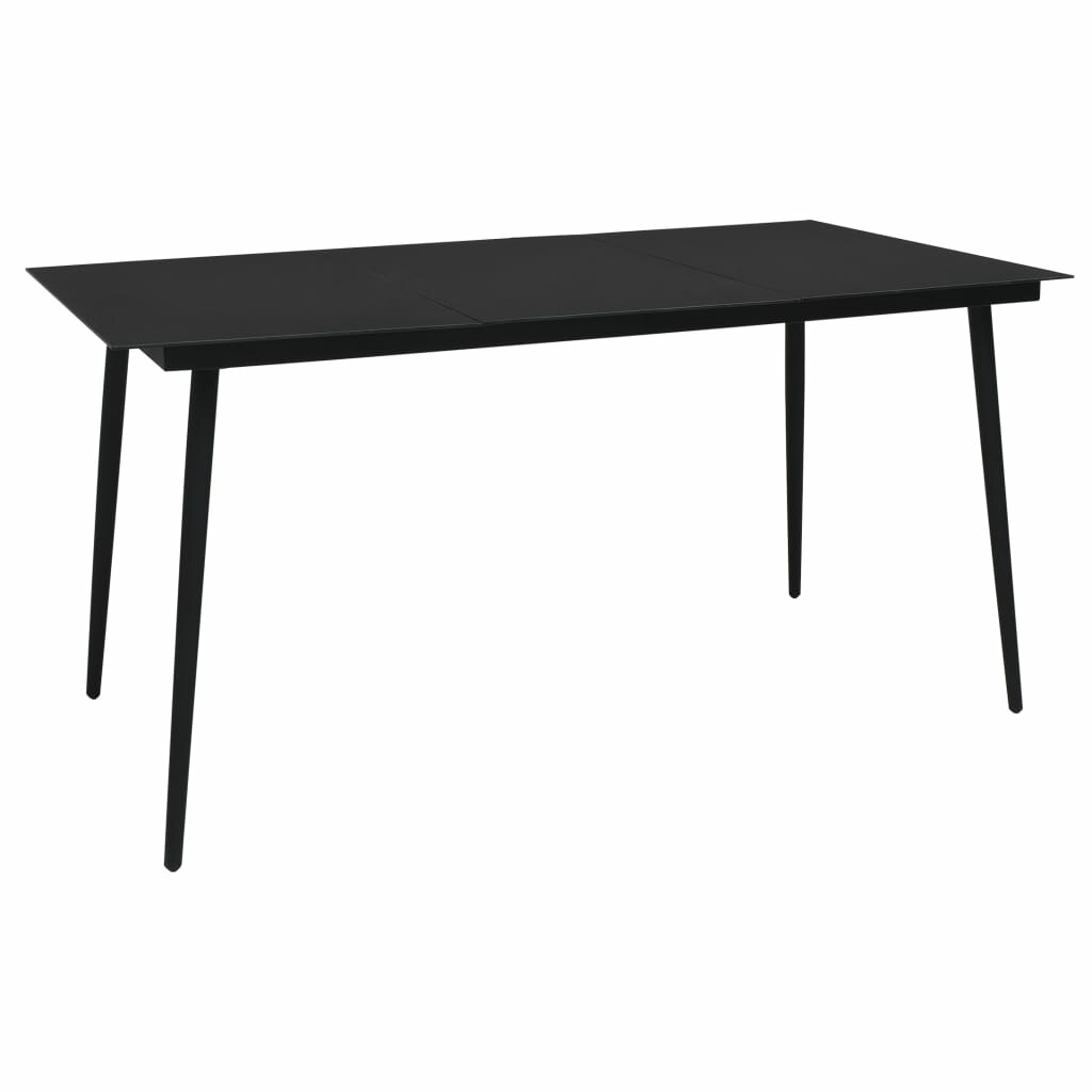 

Garden Dining Table Black 59.1"x31.5"x29.1" Steel and Glass