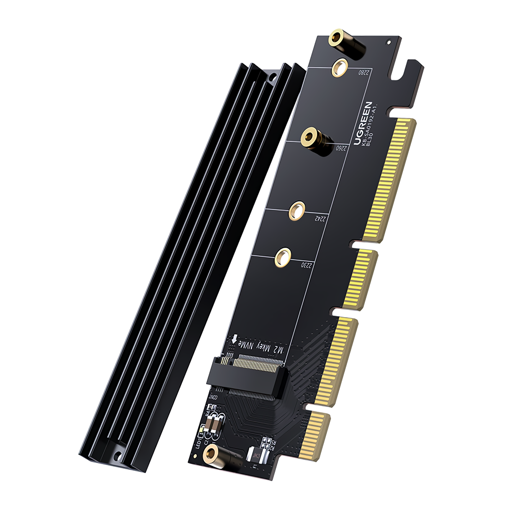 

UGREEN PCI-E 4.0 to M.2 NVME Express Adapter Card 64 Gbps PCI-E Card x4/8/16 M Key M&B Key SSD Computer Expansion Cards