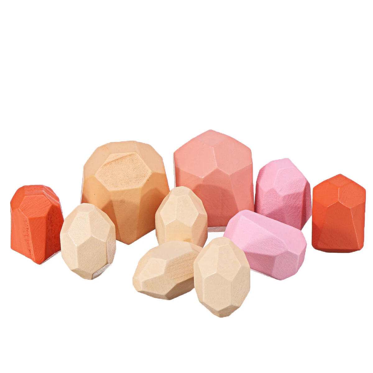 Children's wooden colored stone jenga building block toy educational toys creative stacking block balance game gift toy
