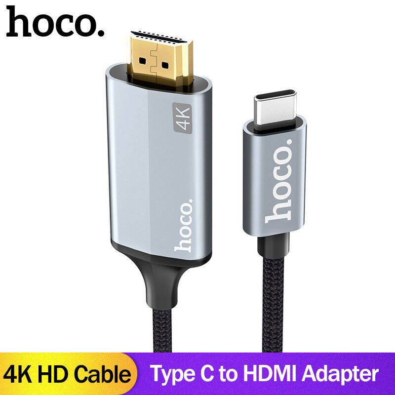 

HOCO UA13 USB C HDMI Video Cable Type C to HDMI Adapter Line For Macbook Samsung Galaxy S20 Note 20 Huawei Mate 30 P30 P