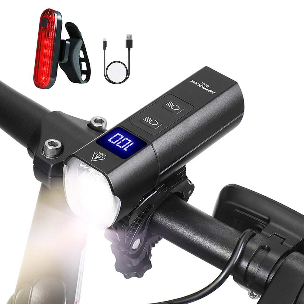 Astrolux? BL02 Bike Light Set 1200lm 5 Modes USB Rechargeable Headlight 5000mAh Power Bank with 4 Mo