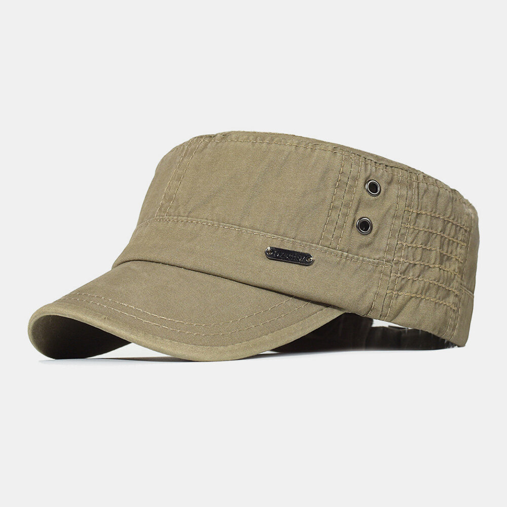 Heren katoenen brede rand platte hoge hoed Outdoor bergbeklimmen zonnescherm militaire Caps