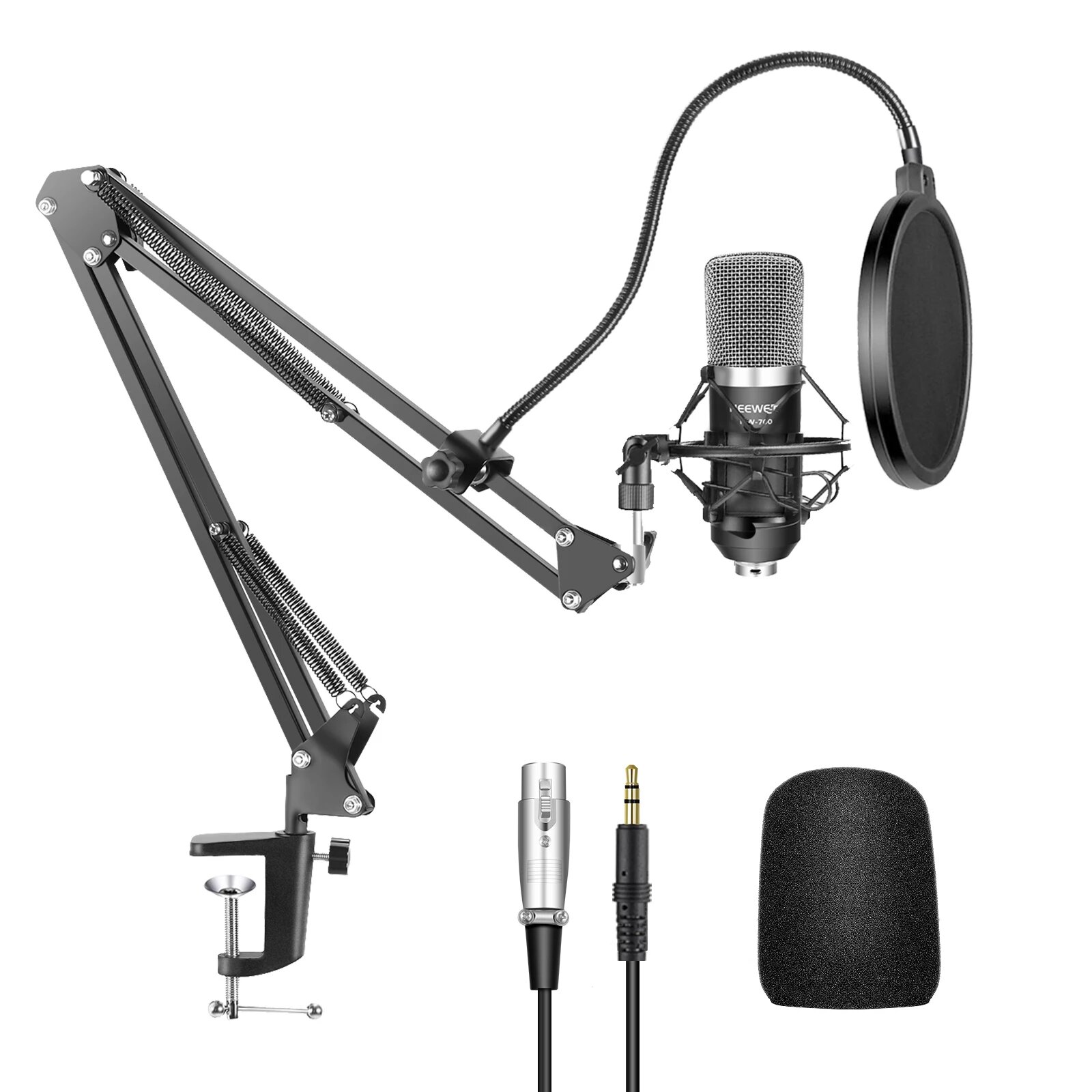 

Neewer NW-700 Studio Condenser Microphone Kit for PC Karaoke Youtube Professional Recording Live Broadcast Microphone wi