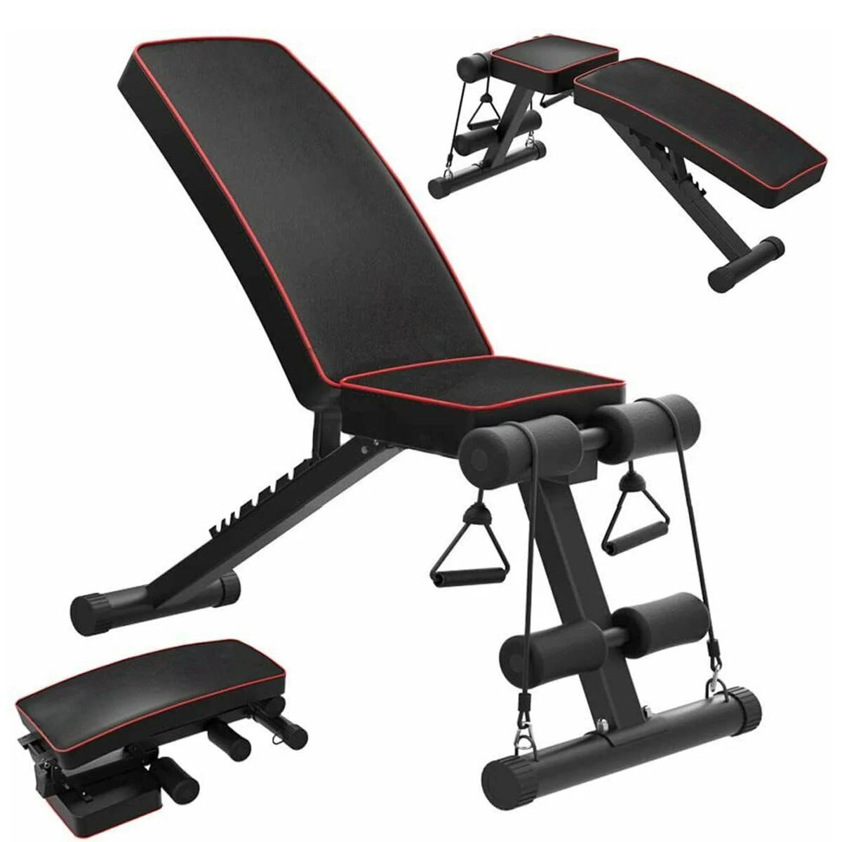 Adjustable Folding Sit Up Benches Abdominal Muscle Training Machine Utility Home Gym Fitness Equipment