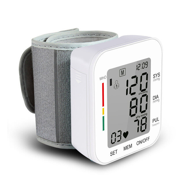 Electric Digital High Precision Blood Pressure Monitor Pulse Heart Beat Rate Meter Device Medical Equipment Tonometer BP