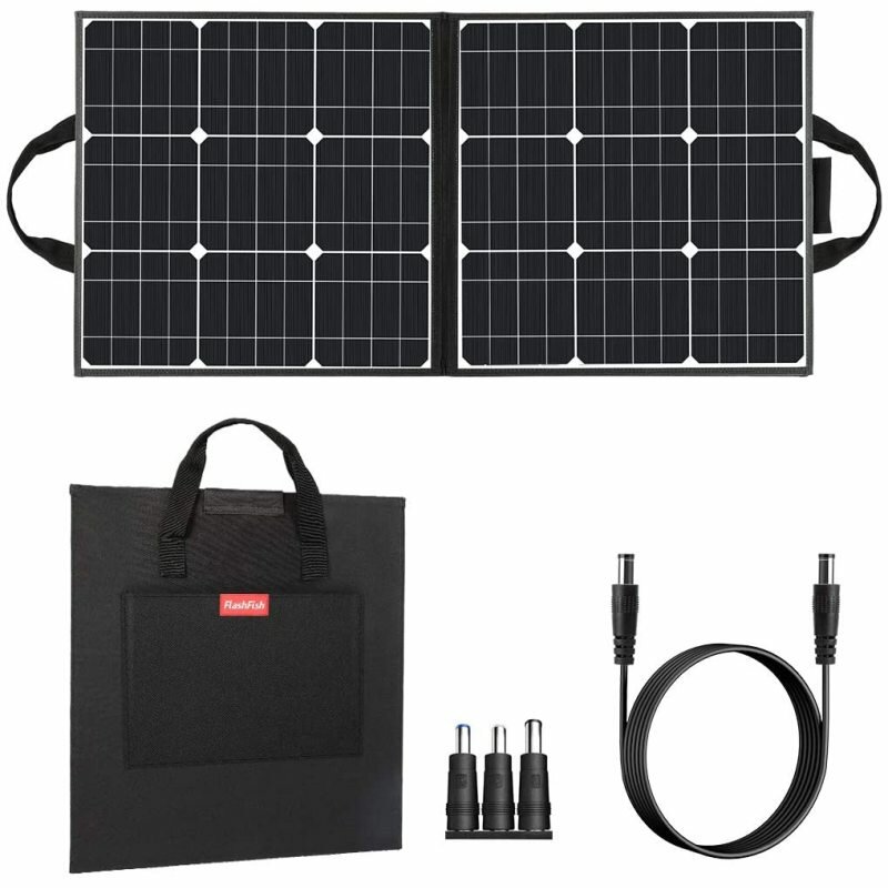 [US Directo] FLASHFISH 50W 18V Portátil Solar Panel plegable Solar Cargador para generador de energía cámping