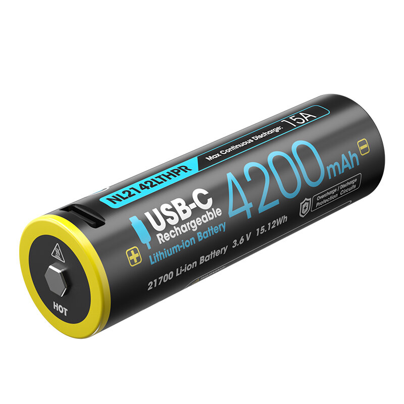 

NITECORE NL2142LTHPR Low Temperature 21700 4200mAh 15A Li-ion USB-C Rechargeable Battery