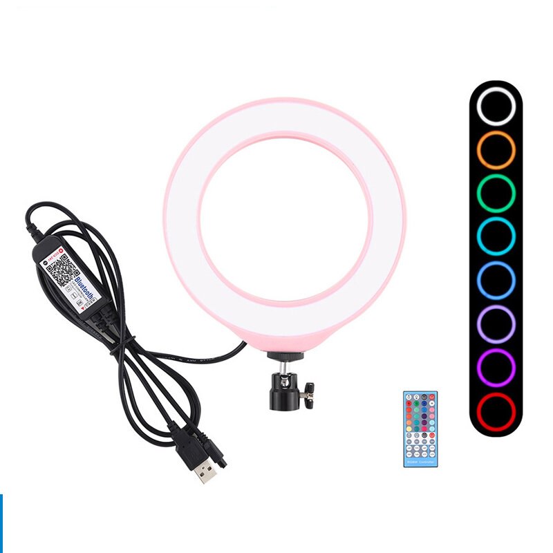PULUZ PU429F 6.2 inch 16cm USB RGBW Dimbaar LED-ringlicht voor Live Broadcast Video Vlogging-fotogra