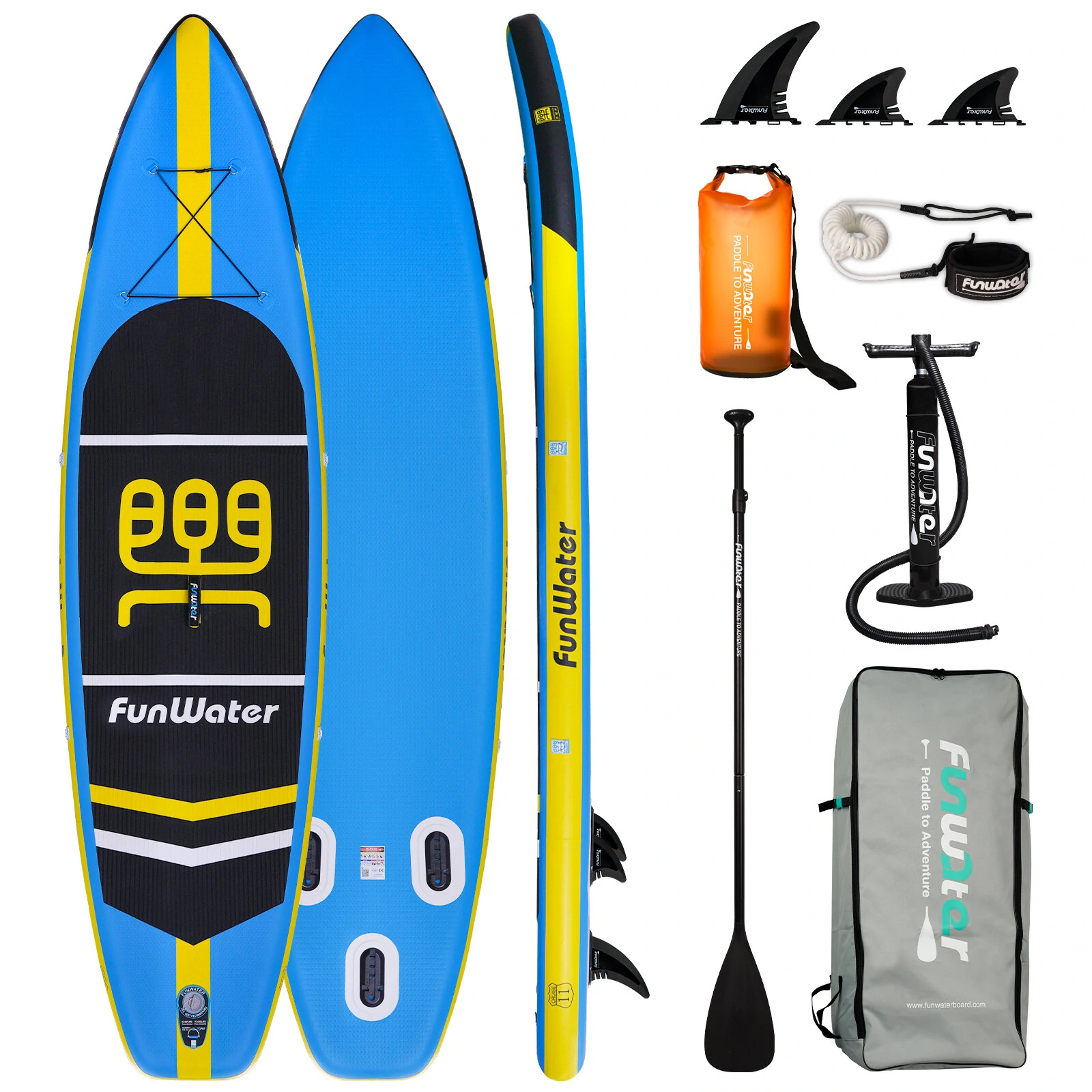 Χαμηλότερη τιμή ως σήμερα στα 157,19€ από αποθήκη Τσεχίας | [EU Direct] FunWater Inflatable Stand Up Paddle Board Surfboard 335x84x15cm Ultra-Light for All Levels with 10L Dry Bag Travel Backpack SUPFW03B