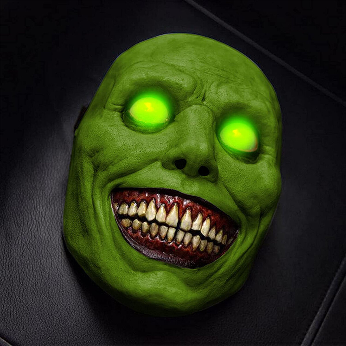 Halloween Party LED Masquerade Horror Mask Cosplay Latex White Eyed Demon Mask