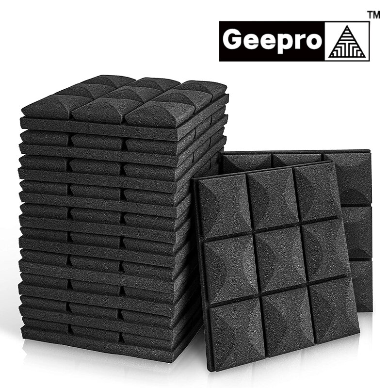 Geepro 6pcs Acoustic Foam Studio Sound Proofing Isolation Panels 30x30x5cm