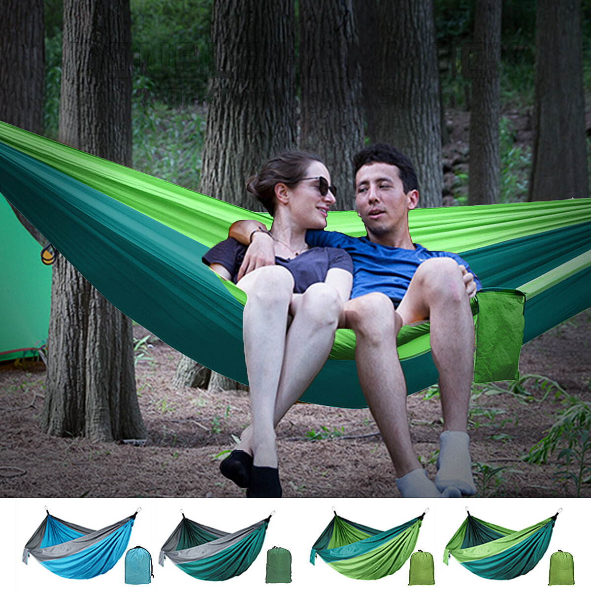 2 Person Double Hammock Hanging Bed Garden Swing Outdoor Camping Travel