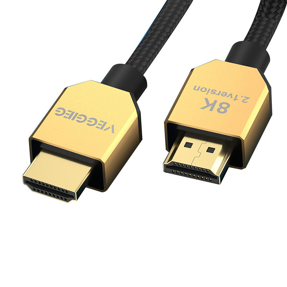 VEGGIEG H2101 8K HDMI-kabel 2 m 3 m HDMI naar HDMI 2.1-kabel 1 m 5 m Vergulde 48 Gbps bandbreedtecon
