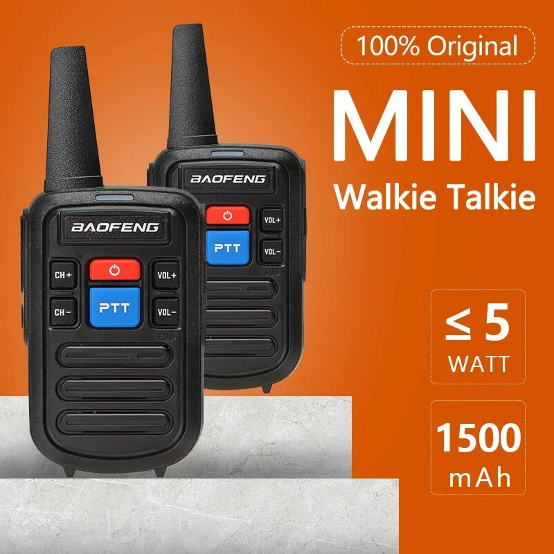 1PC or 2PCS Baofeng C50 Mini Walkie Talkie Portable Ham Radio Comunicador UHF PTT Handy Two Way Radio HF Transceiver - 2 pcs