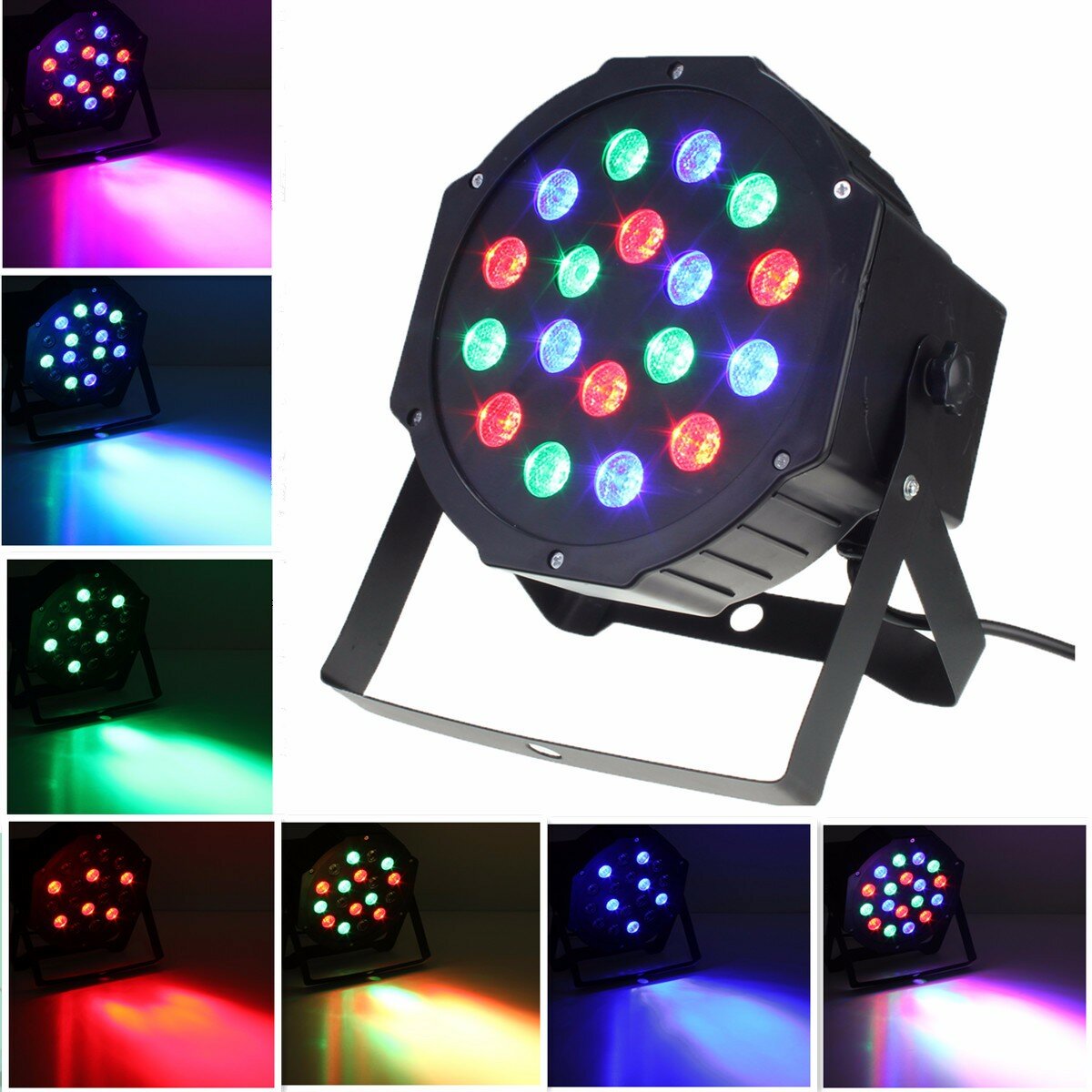 SOLMORE 18W DMX-512 RGB LED Par Stage Lighting Party DJ Disco KTV Christmas Projector Light AC110-22