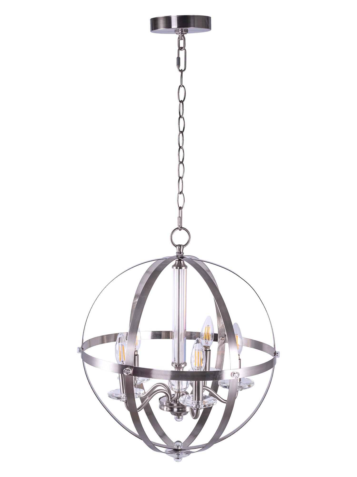 

[USA Direct] 5-Light Candle Style Globe Chandelier Industrial Rustic Indoor Pendant Light Without Bulbs