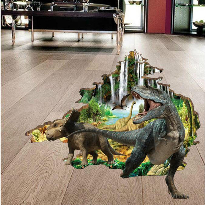 Miico 3D Creatieve PVC Muurstickers Home Decor Muurschilderingen Verwijderbare Dinosaurus Decor Stic