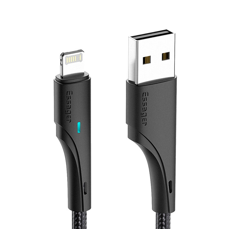 

Эссагер 2.4A USB-A для IP-кабеля для быстрой зарядки и передачи данных, луженый Медь Core Line, длина 2 м для IPhone 12,
