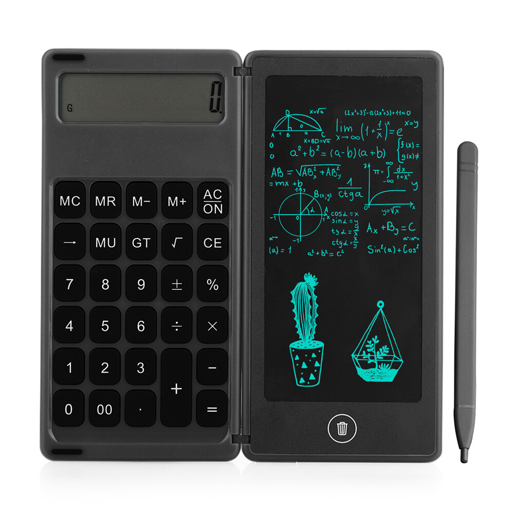 Στα 6.68 € από αποθήκη Τσεχίας | Gideatech 12 Digits Display Desktop Calculator with 6 Inch LCD Writing Tablet Foldable Repeated Writing Digital Drawing Pad with Stylus Pen Eraser Button Lock