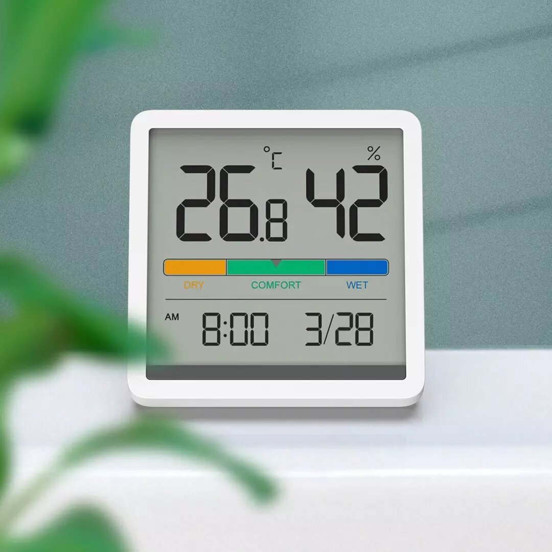 LCD Digital Wall Alarm Clock with Temperature Thermometer Humidity Hygrometer 