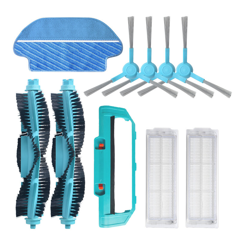 

10pcs Replacements for conga 3490 Vacuum Cleaner Parts Accessories Main Brush*2 Main Brush Cover*1 Side Brushes*4 HEPA F