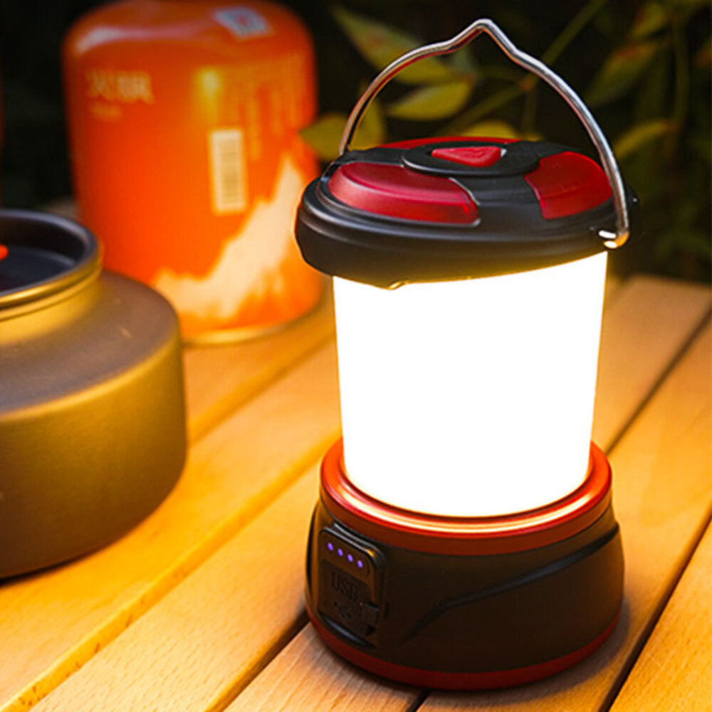 Bærbar LED Campinglanterne Udendørs Hængende Lys Vandtæt Telte Lys Natlys USB-genopladelig Campinglygte Lommelygte
